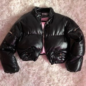 Leather Puffer Jacket